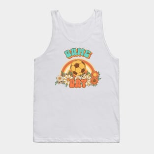 Groovy Soccer mom Retro game day  gift for funny mother Vintage floral pattern Tank Top